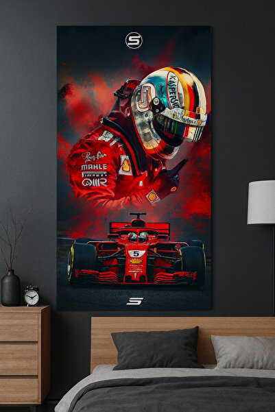 BLT DİZAYN Tablou din sticlă tematică cu mașini de curse de formule roșii – Design cu pasiune pentru viteze și adrenalină