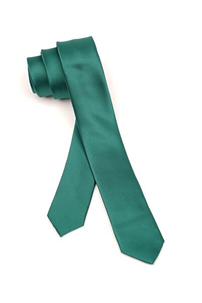 6AM Ceremony Classic green plain slim tie