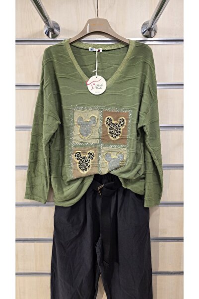 Park Moda Μπλούζα με λαιμόκοψη σε σχήμα V με λεοπάρ στάμπα