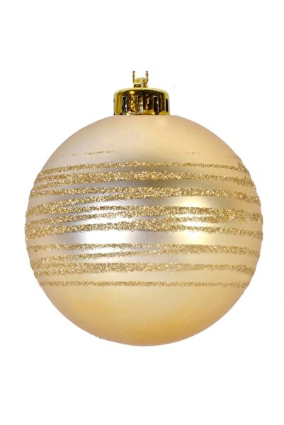 OEM Set de 6 globuri de Crăciun aurii strălucitoare, 6 cm