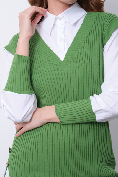 Clothes Fast Ribbed Knit Sweater Shirt Double Combination