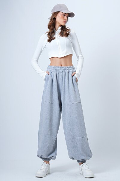 VAGGON Women's Grimelange Double Pocket Stitching Detailed Jogger Pants Prmx14655