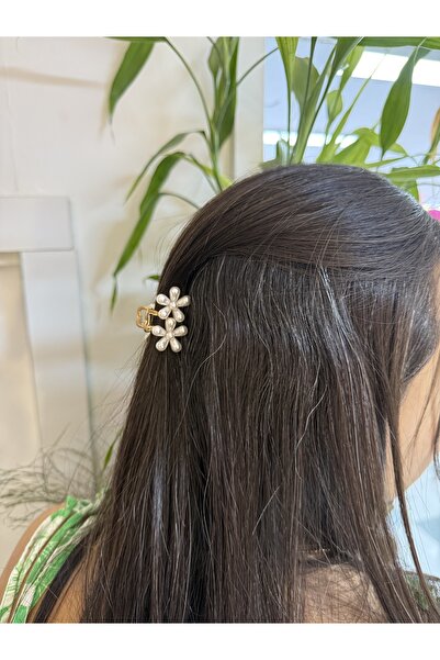 PONÇİK ACCESSORİES زهرة اللؤلؤ نموذج مشبك مزلاج صغير الحجم