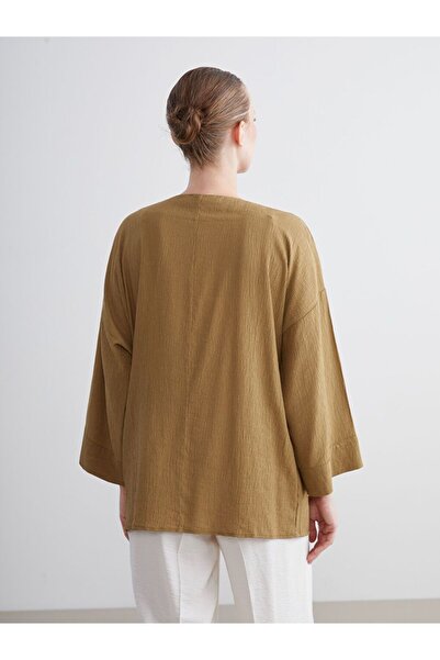 LC Waikiki Lcwaikiki Classic Double Breasted Collar Textured Women's Kimono