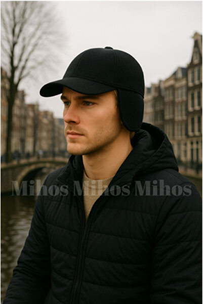 Mihos Unisex Kışlık Kulaklıklı Kaşe Şapka – Kaşe Kumaşlı, Soğuk Havalara Uygu...