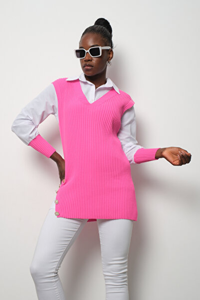 Clothes Fast Ribbed Knit Sweater Shirt Double Combination