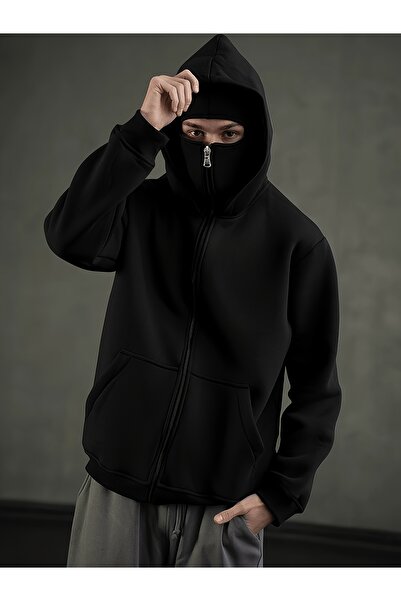 Flaubert Kar Masked Ninja Unisex Sweatshirt Cardigan 3 Thread Thick with Zipper