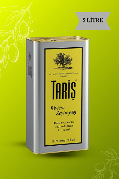 Tariş Riviera Zeytinyağı 5 L Teneke – Soğuk Sıkım Karışımlı, Doğal ve Hafif İçimli Zeytinyağı