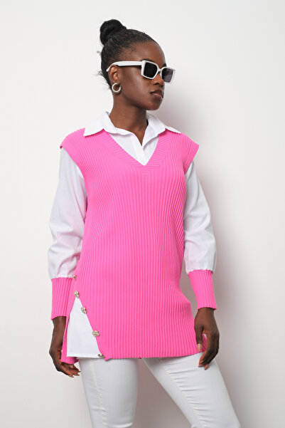 Clothes Fast Ribbed Knit Sweater Shirt Double Combination