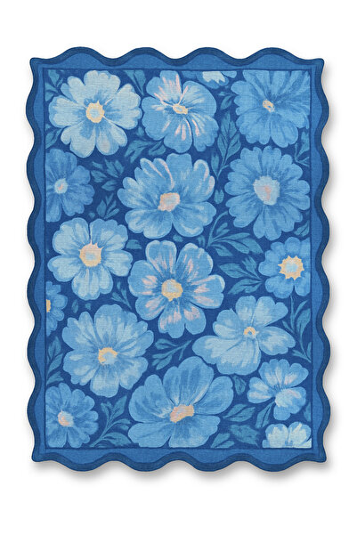 Rugs Modern Halı MOSSO Şekil Temalı Çiçekli Desen Dokuma Taban Vintage Dekora...