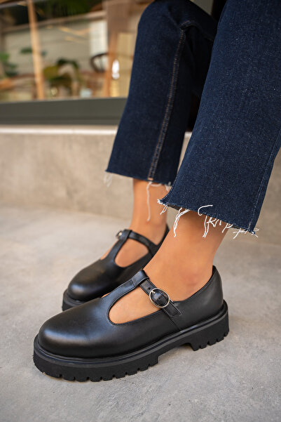 LAMİNTA Rikos Black Genuine Leather Classic Women's Shoes