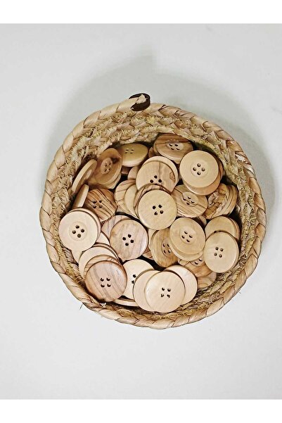 Tasarım أزرار خشبية من خشب الزيتون قطرها 3 سم 5 قطع.
