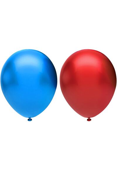 İSTOÇ PARTİ طقم بالونات ميتاليك 50 قطعة (أزرق غامق، أحمر)