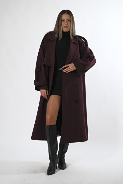 ABBRA Women's Oversized Lined Trench Coat