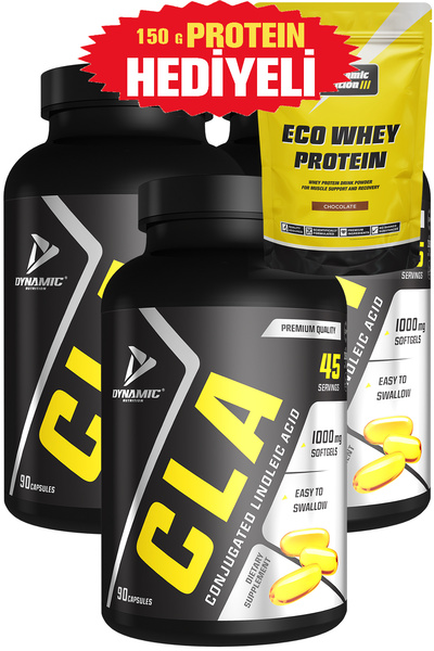 Dynamic Nutrition Hediyeli - Cla - 270 Kapsül (90 x 3 kutu) - Her Serviste 20...