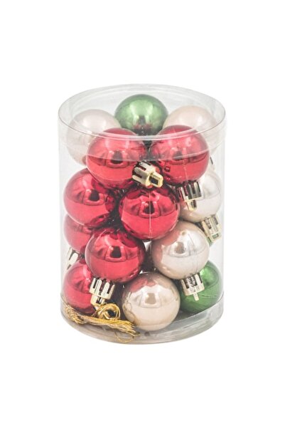 ANTBRO Σετ 20 χριστουγεννιάτικων στολιδιών, New Line, 3 εκ., Κόκκινο/Πράσινο/...