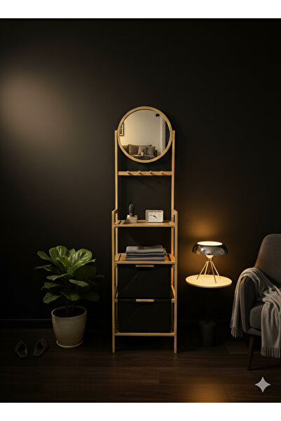 Yıldıray Metal Bambu Aynalı Raf Düzenleyici