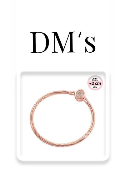 DM’s Silver Rosegold Taçlı Moments Gümüş Bileklik