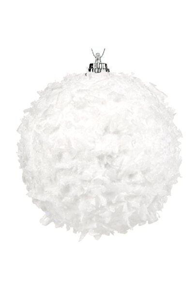 OEM Set of 6 white Christmas baubles, 8 cm