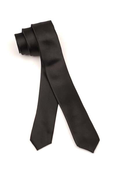6AM Ceremony Slim plain black tie