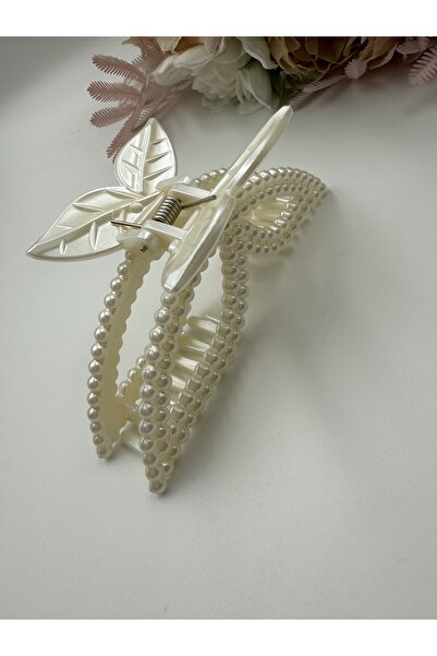 PONÇİK ACCESSORİES Women's Pearl Butterfly Model Large Size Latch Buckle