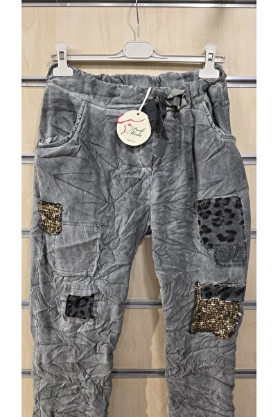 Park Moda Pants with Sequin Leopard Detail