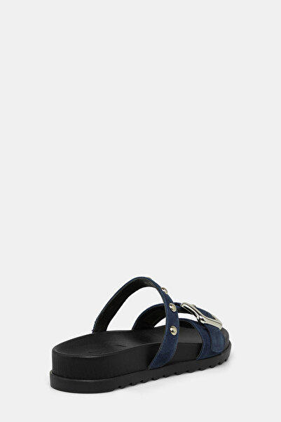 W Collection Leather Slippers with Buckle