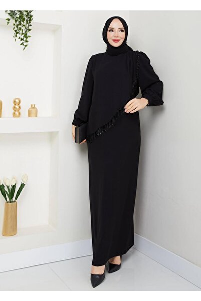 Lavinia Butik HANDAN KRİSTAL TAŞ ELBİSE TESETTÜR