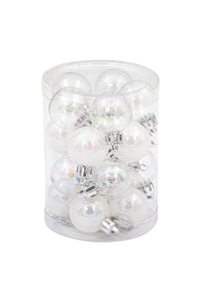 OEM Set of 20 glossy white Christmas baubles, 3 cm