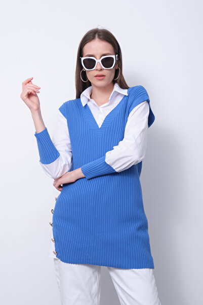 Clothes Fast Ribbed Knit Sweater Shirt Double Combination