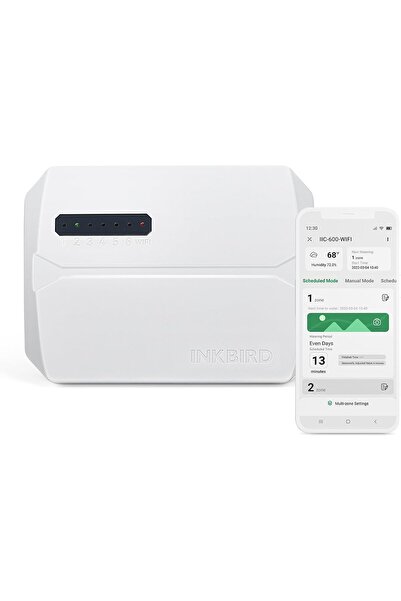Inkbird وحدة تحكم ذكية في الرشاشات IIC-600-WIFI بست مناطق، وحدة تحكم في الري ...