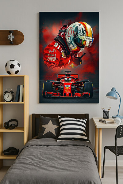 BLT DİZAYN Tablou din sticlă tematică cu mașini de curse de formule roșii – Design cu pasiune pentru viteze și adrenalină
