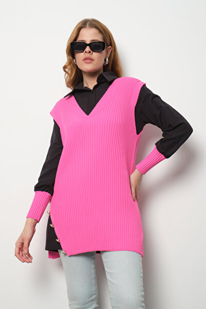 Clothes Fast Ribbed Knit Sweater Shirt Double Combination