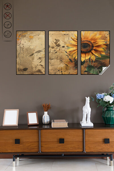 Akıllı Kağıt Statik Tutunma Özellikli Tablo - Poster Çiçek (Model- 35)