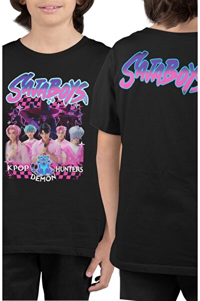 Fuddy Moda Tricou pentru copii Kpop Saja Boys Ense cu imprimeu pentru copii, ...