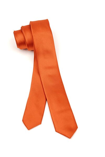 6AM Ceremony Plain orange slim tie