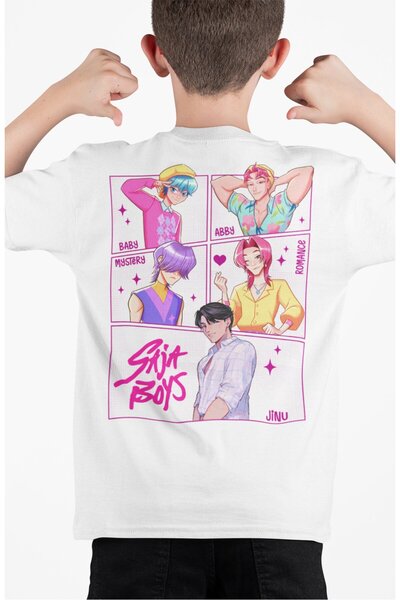 Fuddy Moda Tricou pentru copii Sajaboys Back cu imprimeu unisex, tematică Kpo...