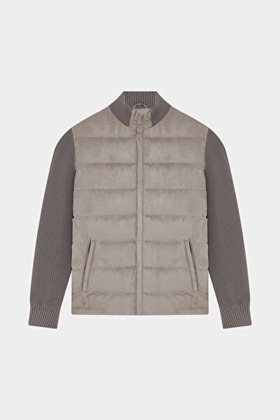 W Collection Stand-Up Collar Zippered Mink Coat