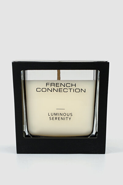 French Connection شمعة مضيئة بإطار خشبي أسود 200 جرام