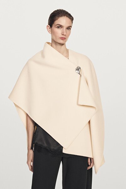 Massimo Dutti Yünlü keçe dokulu pelerin