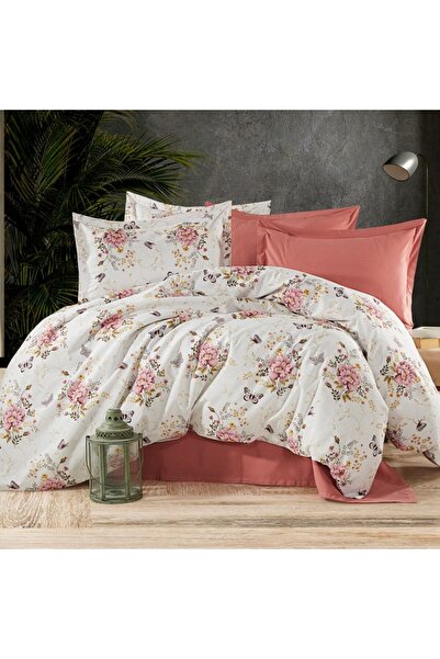 Pucioasa Ranforce double bed linen 4 pieces pink flowers