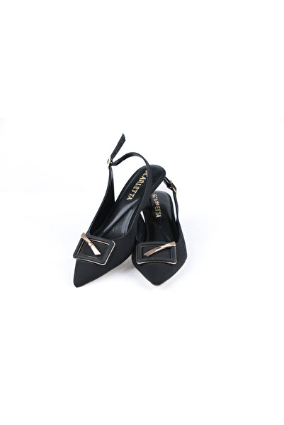 AYAKKABIMOOD 5 cm Satin Fabric Open Back Heeled Women's Shoes