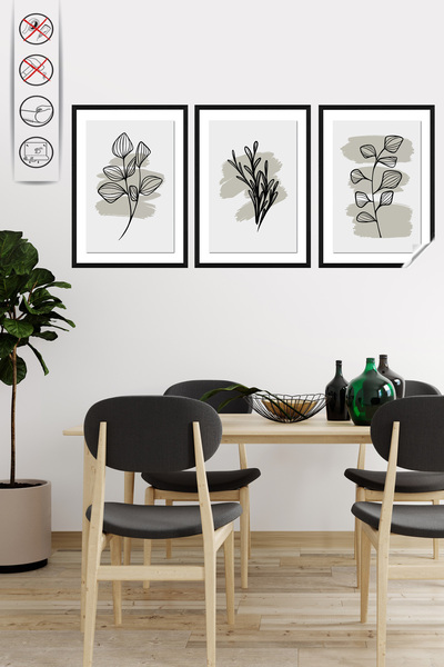 Akıllı Kağıt Statik Tutunma Özellikli Tablo - Poster Çiçek (Model- 31)