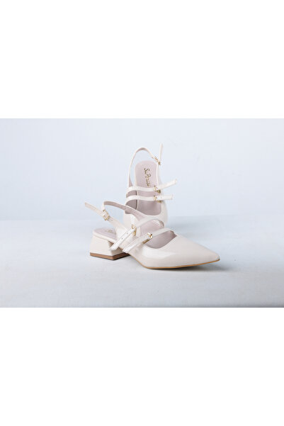 AYAKKABIMOOD S.P 4 cm Open Back Pointed Toe Patent Leather Women's Shoes