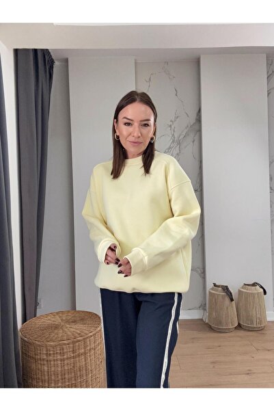 X-Young guler rotund Inside Ş cu căptușeală din fleece Sweat GALBEN