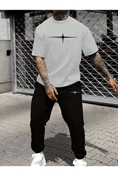 LAVİTTA Men's Minimalist Star Printed Tracksuit Set