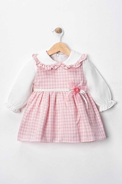 VİYOLİNA Checked Collar Detail Dress