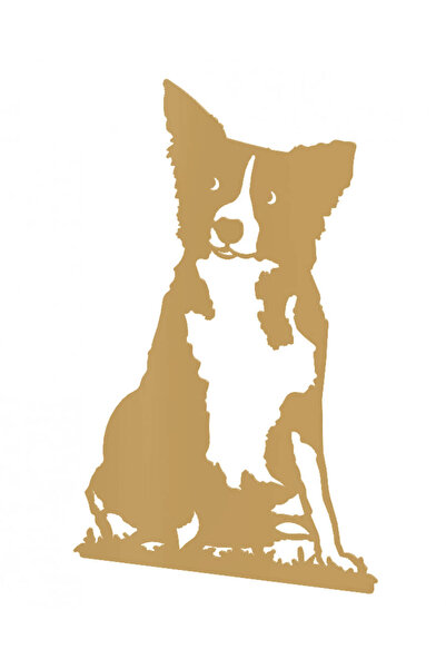 buz Decorațiune murală metalică, model de câine Micky, auriu