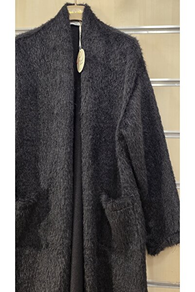 Park Moda Long Felt Coat Plain Pattern