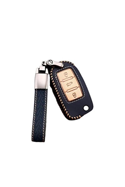 OEM Premium leather key case (knife type) VW Polo, Golf, Passat, Beetle, Caddy, EOS, Tiguan, Skoda,